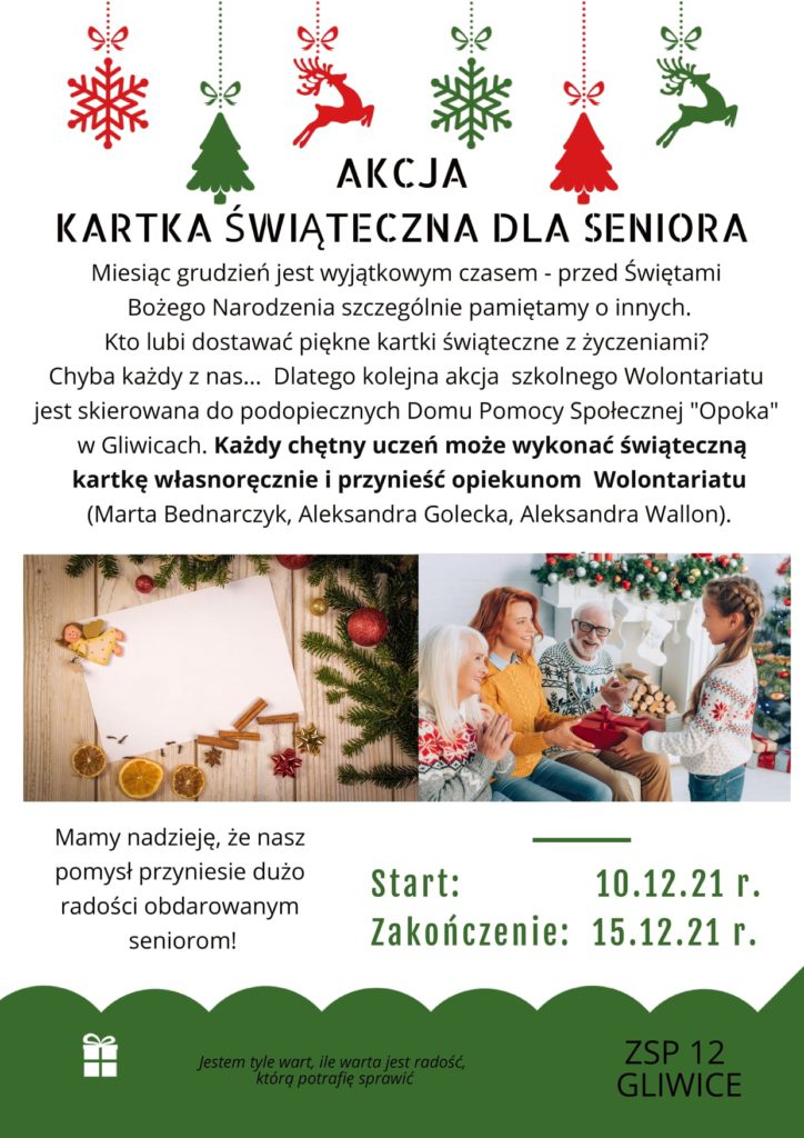 Świąteczne kartki dla podopiecznych Domu Pomocy Społecznej “Opoka” w Gliwicach