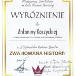 Wyróżnienie Antosi K. w IV Ogólnopolskim Konkursie Literackim ,,Zwariowana historia”