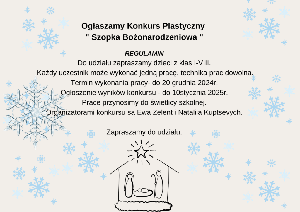 Konkurs plastyczny “Szopka Bożonarodzeniowa”