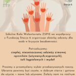 Zbiórka odzieży i artykułów higienicznych dla osób w kryzysie bezdomności