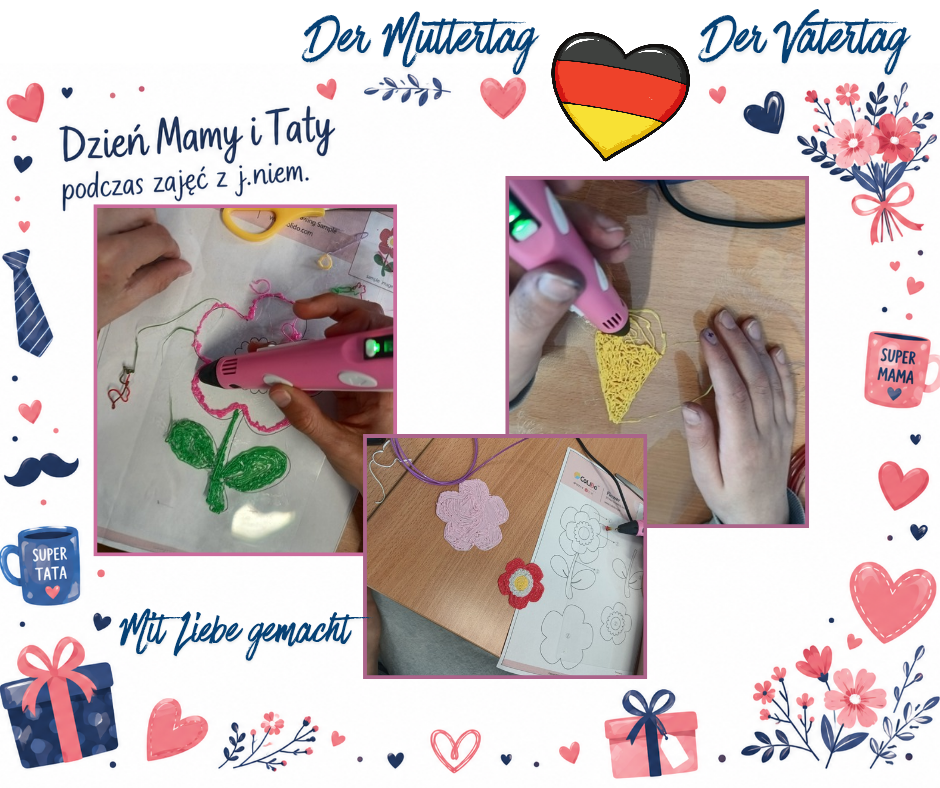 Galeria zdjęć z przygotowań do Dnia Mamy i Taty na lekcjach z j.niemieckiego