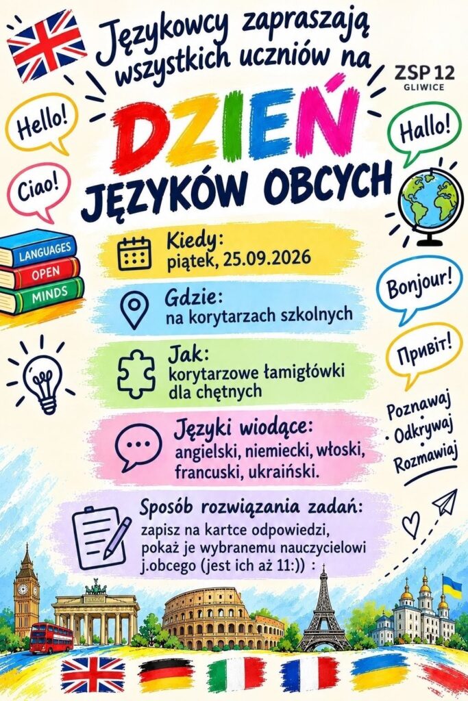 Dzień Języków Obcych zbliża się wielkimi krokami! Dzień Języków Obcych zbliża się wielkimi krokami!