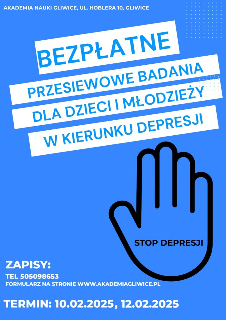 Bezpłatne przesiewowe badania dla dzieci i młodzieży w kierunku depresji